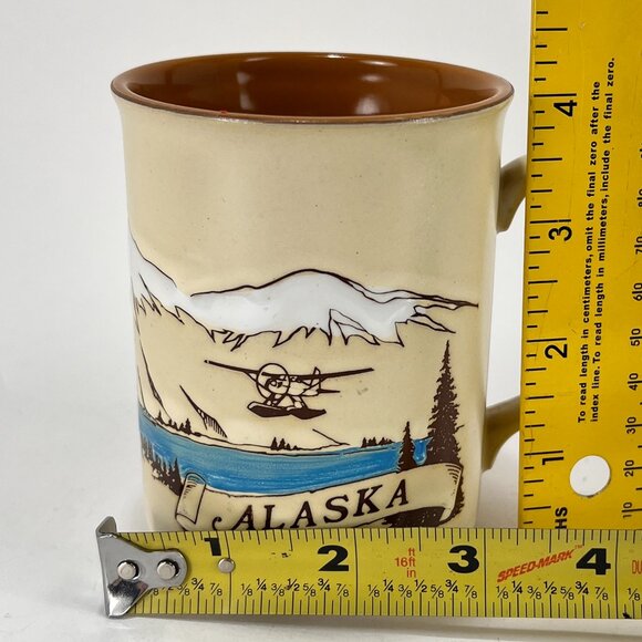 Vtg Alaska Ace Ceramic Stoneware Beige Coffee Mug Cup Souvenir Eagle Japan 80s - Picture 14 of 15